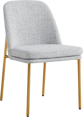 Miniatura 9 de CHITA Juego de 2 sillas de comedor modernas, sillas de comedor de metal con certificación FSC para comedor, color gris claro