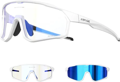KAPVOE Gafas de ciclismo fotocromáticas para hombres y mujeres, gafas de sol para bicicleta de montaña MTB, deportes, transición, triatlón, carrera
