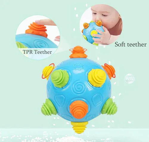 Miniatura 5 de Pelota de baile con música para niños pequeños - Moverse, gatear, rebotar, aprendizaje sensorial para niños y bebés, regalo divertido tanto para Azul