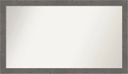 Miniatura 293 de Amanti Art Espejo de baño gris para sobre el fregadero, 31 x 48 pulgadas, espejo de tocador rectangular estrecho de color gris, marco de madera