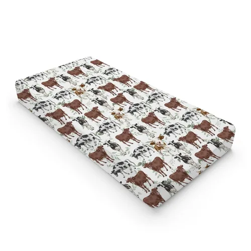 Miniatura 10 de Farm Cows - Funda para cambiador, diseño floral, bohemio, vacas, yak, ganado, flores, cambiador, para niños y niñas, animales de granja, suave
