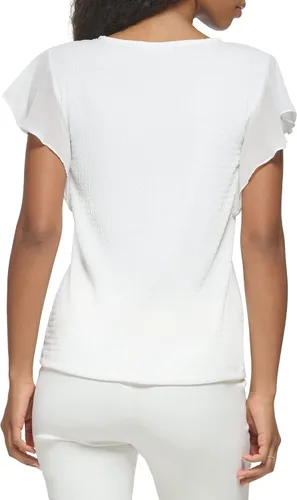 Miniatura 3 de Calvin Klein Camiseta de manga corta con textura de punto copetudo para mujer