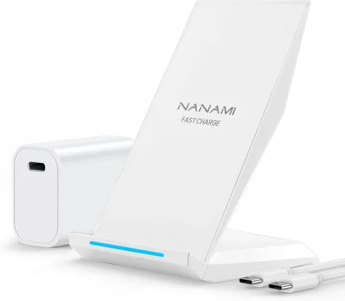 Miniatura 12 de NANAMI Cargador inalámbrico rápido con cargador de teléfono USB, soporte de carga certificado Qi con adaptador QC3.0 7.5W compatible con iPhone