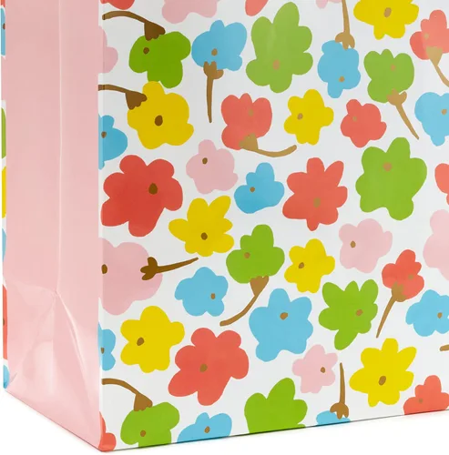 Miniatura 6 de Hallmark Bolsas de regalo de Pascua en varios tamaños (8 bolsas: 3 pequeñas 6", 3 medianas 9", 2 grandes 13") lunares, rayas arcoíris, flores