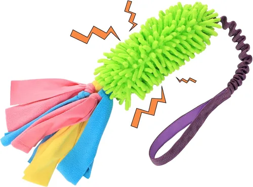 Miniatura 8 de SCHITEC Juguete de tira y afloja para perros, juguetes de cuerda elástica y tira y afloja con sonido chirriante para ejercicio