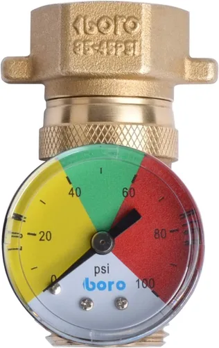 Regulación de presión de agua para RV, rosca de manguera de jardín de 3/4 pulgadas, para caravana, manguera, remolque, ajuste de 35-45 psi (con