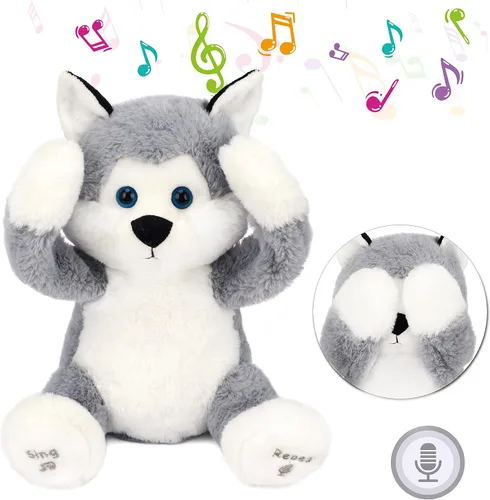 Miniatura 11 de Hopearl Peek A Boo Cow interactivo repite lo que dices, diario de peluche, juguete musical que canta y habla, adorable regalo eléctrico para niños