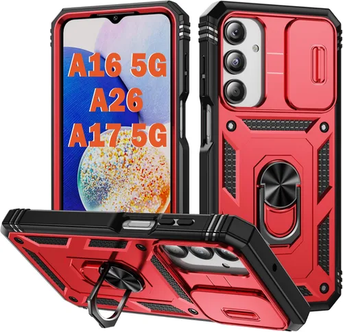 Miniatura 12 de PASNEW Funda para Samsung Galaxy A54, Soporte Metálico y Cubierta Deslizante para Cámara, Militar Multicapa Resistente de Cuerpo Completo a Prueba