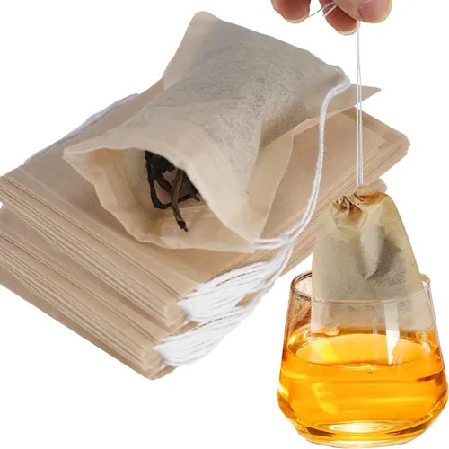 NEPAK 600 bolsas de filtro de té desechables para té suelto, bolsas de té vacías con cordón para té de hojas sueltas, con papel 100% natural sin
