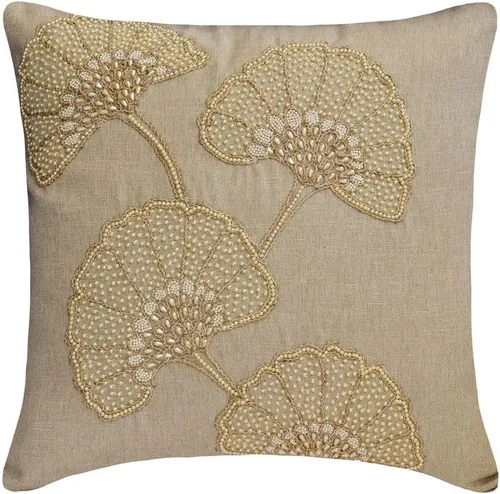 Miniatura 15 de HomeCentric Funda de almohada geométrica beige, 12 x 12 pulgadas, cuadrado de lino y algodón, círculos contemporáneos de Pascua, círculo de la vida