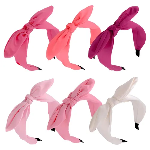 Miniatura 16 de Jaciya Diademas de lazo para mujer, lindas diademas anudadas, accesorios para el cabello (banana)