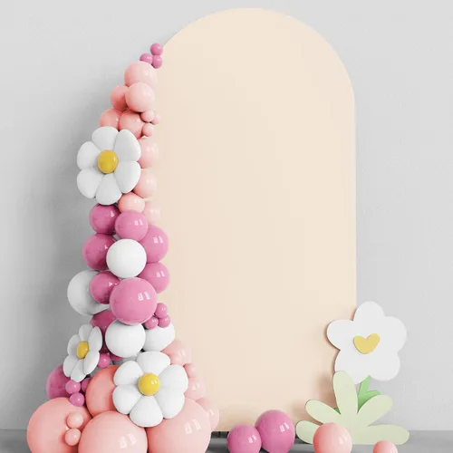 Miniatura 15 de Asee'm Cubierta de arco de boda de 6 pies, color beige, ajustada, cubierta de elastano ajustable de 2 caras, cubierta de fondo para decoración
