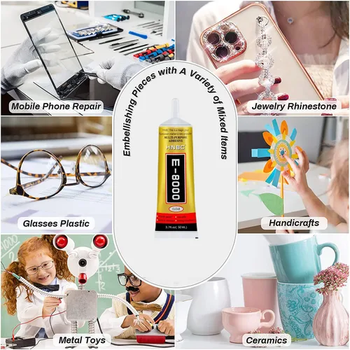 Miniatura 3 de Pegamento para Rhinstones de Joyería E8000, Pegamento Líquido de Alto Rendimiento, Pegamento de Incrustación, Adhesivo para Colgantes, Pegamento