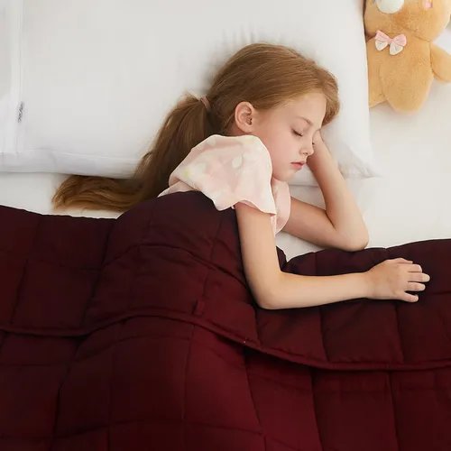 Miniatura 25 de L'AGRATY Manta con peso de 5 libras, para regazo, manta pequeña y portátil para adultos, refrescante, para viajar, relajarse y dormir, para todas