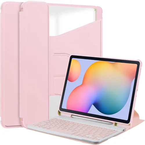 Miniatura 29 de kaidisen Funda con teclado giratorio 360º para Galaxy Tab S6 Lite de 10.4 pulgadas, soporte vertical magnético desmontable teclado delgado Folio