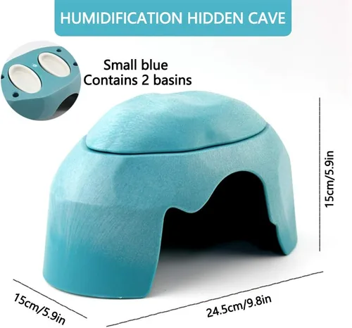 Miniatura 2 de OMEM Casa de reptiles con fregadero de cerámica, terrario, caja de cría de cuevas, refugio, decoración de hábitat, escondites para tortuga, lagarto