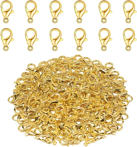 Cierres de langosta, 100 piezas de cierres de garra de langosta dorados para collares hechos a mano, accesorios de joyería para pulseras, gancho de