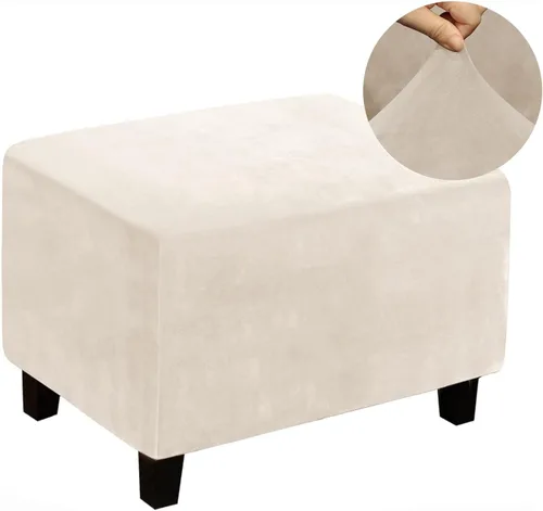 Miniatura 28 de Eco-Ancheng Funda elástica para silla, funda otomana rectangular de almacenamiento, funda otomana para reposapiés, fundas otomanas para taburete