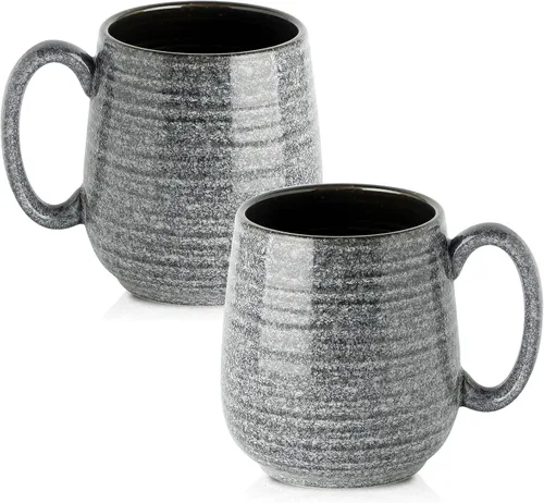 Miniatura 9 de HASENSE - Taza de café de cerámica grande de 20 onzas con gran asa, taza de té de cerámica para oficina y hogar, taza grande de regalo para papá