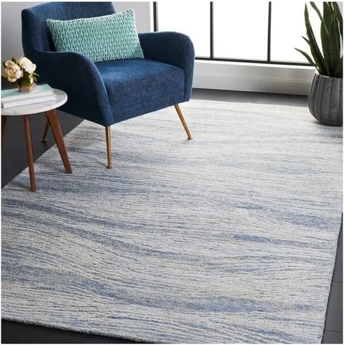 Miniatura 3 de SAFAVIEH Metro Collection - Alfombra decorativa de 2 x 3 pies, azul y marfil, diseño transicional, ideal para áreas de alto tráfico en pasillo, baño