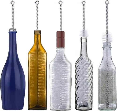 Miniatura 4 de Cepillo para botellas, ideal para limpiar botellas de cuello estrecho con parte superior oscilante, cerveza, vino, cerveza, refrescos, aerosoles