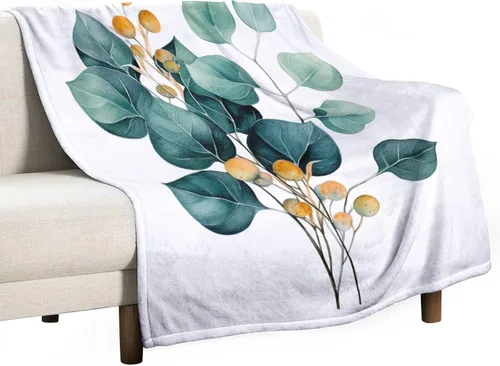 Miniatura 55 de Manta de vellón con estampado botánico de flores de terracota y primavera, manta de franela para el hogar, cama, sofá para niños y adultos, 70 x 80
