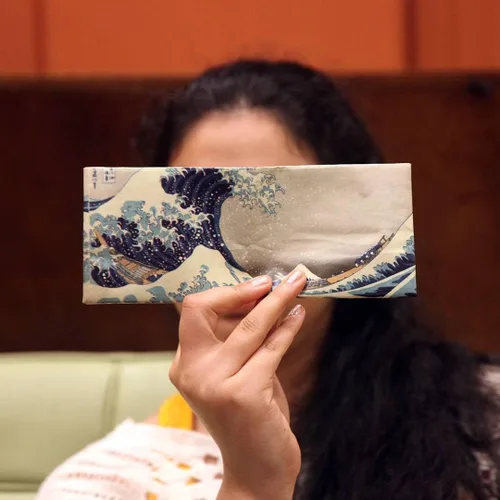 Miniatura 6 de SUPERVEK Cartera de papel: cartera delgada vegana, delgada, resistente al desgarro y al agua para hombre, The Great Wave, Regular