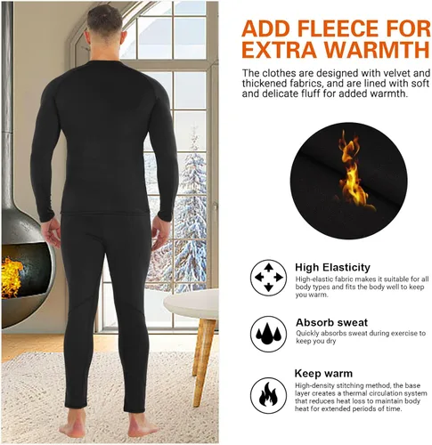 Miniatura 5 de Conjunto de ropa interior térmica para hombre y hombre, capa base larga
