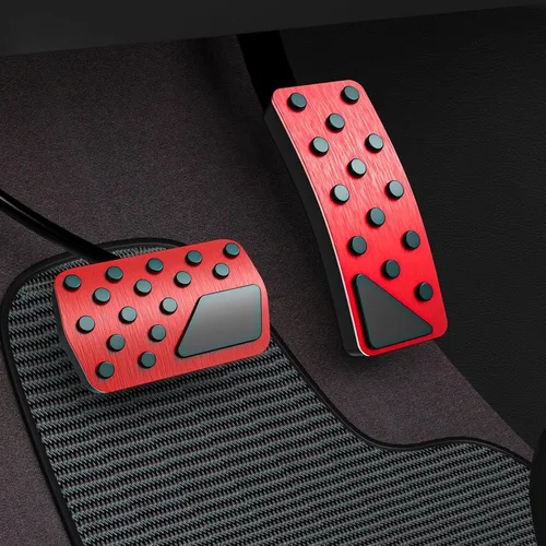 Funda para pedal de coche para Jeep Grand Cherokee Dodge Durango 2011-2024 2025 Aleación de aluminio Sin perforación Fundas de pedal de freno y Rojo
