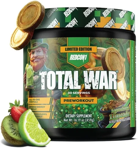 Miniatura 19 de REDCON1 Total War - Suplemento para antes del entrenamiento, Uva - Preentrenamiento con cafeína de acción rápida para hombres + mujeres con beta