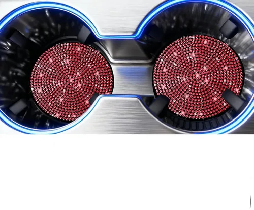 Miniatura 8 de BFXM 2 piezas de portavasos brillantes, portavasos antideslizantes de silicona con diamantes universales de 2.75 pulgadas, accesorios brillantes