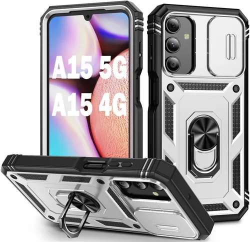 Miniatura 27 de PASNEW Funda para Samsung Galaxy A54, Soporte Metálico y Cubierta Deslizante para Cámara, Militar Multicapa Resistente de Cuerpo Completo a Prueba