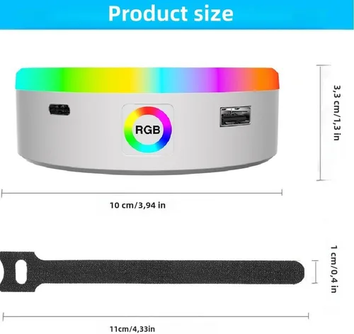 Miniatura 2 de Estación de carga para Echo Dot 4ª 5ª generación, 4 modos de control táctil sincronización de música RGB LED luz multicolor, soporte de escritorio