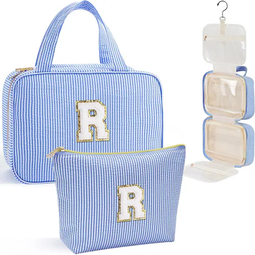 Miniatura 37 de YOOLIFE Regalos de cumpleaños para mujeres adolescentes, neceser colgante con inicial para mujeres, adolescentes y niñas, bolsa de aseo de viaje