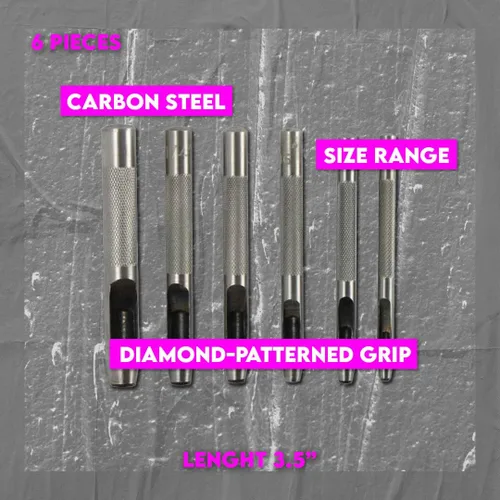 Miniatura 5 de Set de punzones de piel SE 790LP - Huecos, 6 unidades, gris