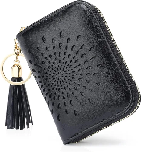 APHISON RFID - Porta tarjeta de crédito con cremallera carteras pequeñas para mujer en cuero estilo girasol para mujer y niña caja de regalo 1927