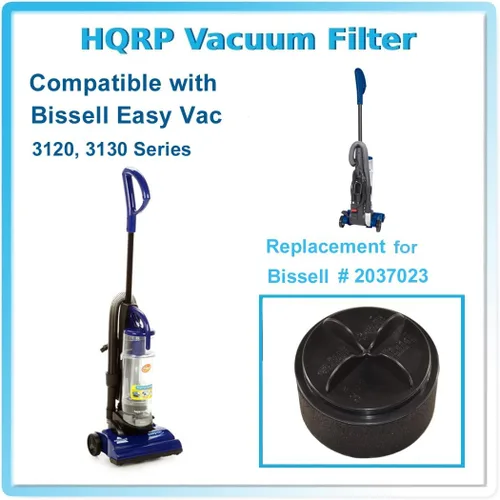 Miniatura 5 de HQRP Juego de 2 filtros circulares interiores y exteriores compatibles con aspiradoras Bissell Easy Vac 3130 3120 series 3130C 3130F 3130L 3130M