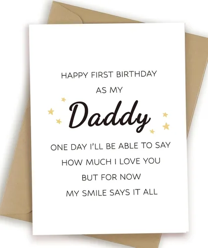 Miniatura 5 de Bonita tarjeta del día del padre, divertido regalo del primer día del padre de parte del bebé, linda tarjeta del día del padre para papá para papá