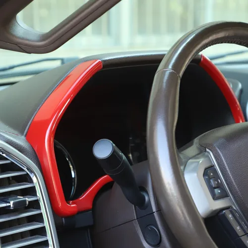 Miniatura 6 de Voodonala Moldura roja para tablero de instrumentos para Ford F150 F250 F350 Super Duty 2015, 2016, 2017, 2018, 2019, 2020 (rojo, 3 piezas)