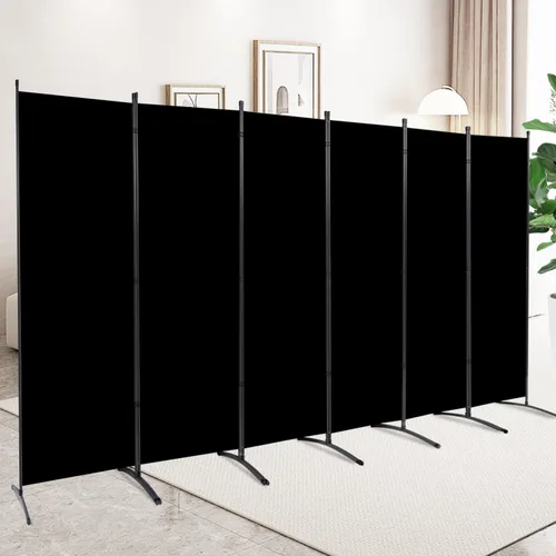 Miniatura 14 de CHOSENM Pantallas plegables de privacidad de 3 paneles, divisor de pared de 6 pies de alto con marco de metal, divisor de habitación independiente