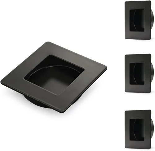 Miniatura 10 de HOMOTEK Tiradores de puerta de armario cuadrados de 2-3/4 pulgadas empotrados y deslizantes para dedos, diámetro interior de 2-1/8 pulgadas (54mm)