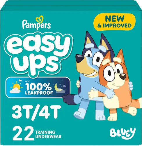 Miniatura 17 de Easy Ups - Pantalones de entrenamiento para niñas y niños, talla 4 (2T3T), 25 unidades, ropa interior de entrenamiento absorbente Bluey, hasta un