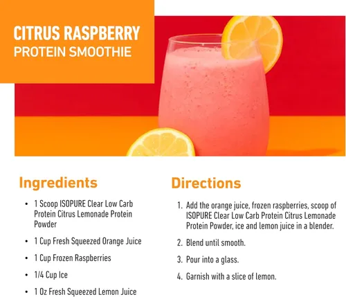Miniatura 5 de Isopure - polvo de proteína de suero de leche con sabor a fruta ligera refrescante