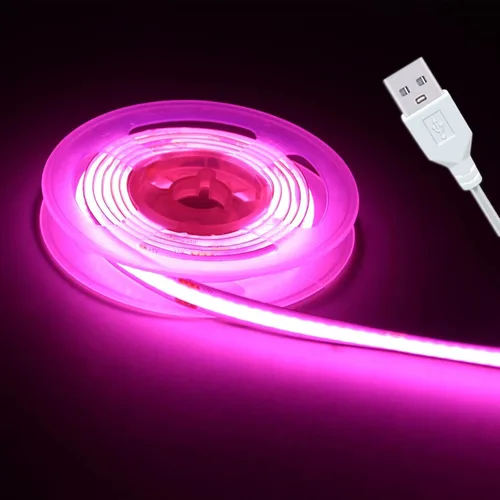 Miniatura 23 de Juego de 2 Paquetes de Tiras de Luces LED de 3.28 Pies COB Tiras de Luz USB 5V 6500K Blanco Brillante Alta Densidad No Regulable Tira LED Corta