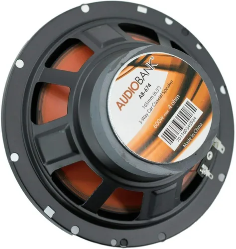 Miniatura 3 de Audiobank - 2 pares de altavoces coaxiales estéreo de audio estéreo de coche de 6.5 pulgadas y 600 vatios de potencia máxima de 3 vías - AB674