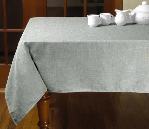 Miniatura 13 de Violet Linen Patrón europeo de lino sintético sólido, poliéster, repelente al agua, a prueba de derrames, sin arrugas, tela suave antiencogimiento