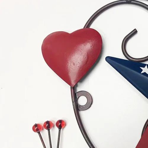 Miniatura 7 de 4homemax Primitive Country - Arte de pared de metal con estrellas y corazones americanos, 4 de julio, decoración patriótica de pared para interiores