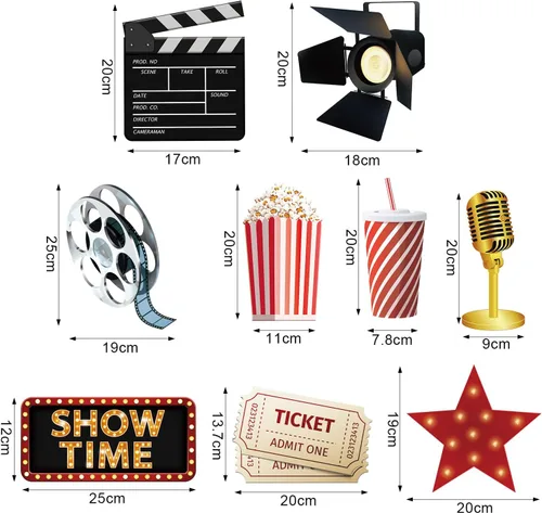 Miniatura 3 de Buryeah 13 piezas de fondo de fotografía con temática de película y accesorios de estudio, kit de bricolaje VIP para puerta de escenario, puerta