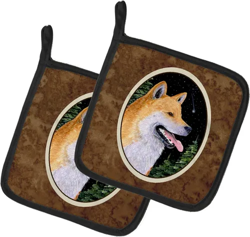 Miniatura 210 de Caroline's Treasures SS8617PTHD - Juego de soportes para ollas de cocina resistentes al calor, almohadillas calientes para horno para cocinar, Husky