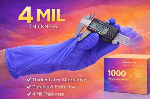 Miniatura 2 de AroCare Examination Nitrile Gloves, Disposable, Powder-Free, Latex-Free, Multi-Purpose Protective Gloves for Medical